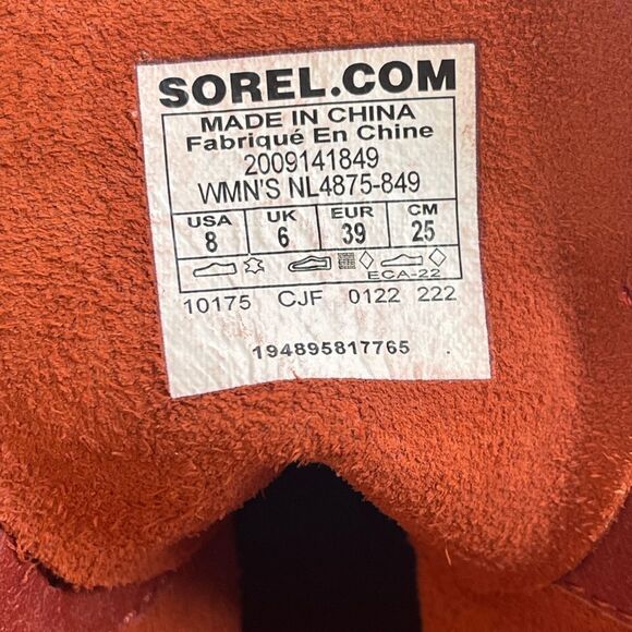 Sorel Hi Line waterproof lace up platform combat boot in orange 8 - Picture 9 of 13